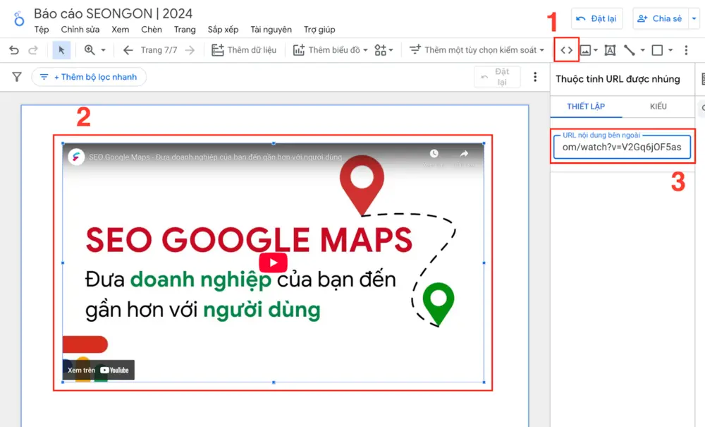 Nhúng URL vào báo cáo Looker Studio