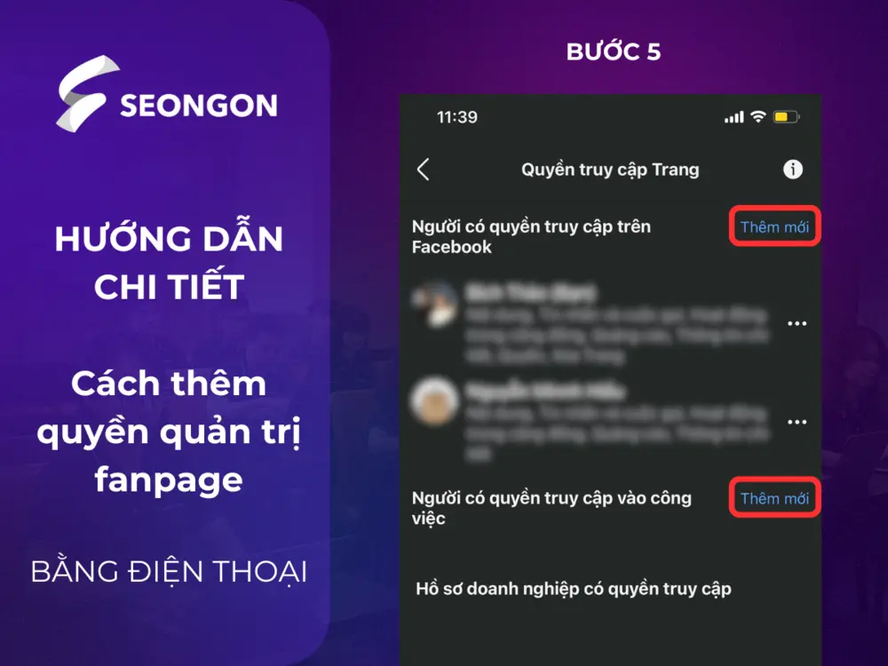 Ở góc phải phía trên của giao diện Quyền truy cập Trang, bạn chọn nút Thêm mớ
