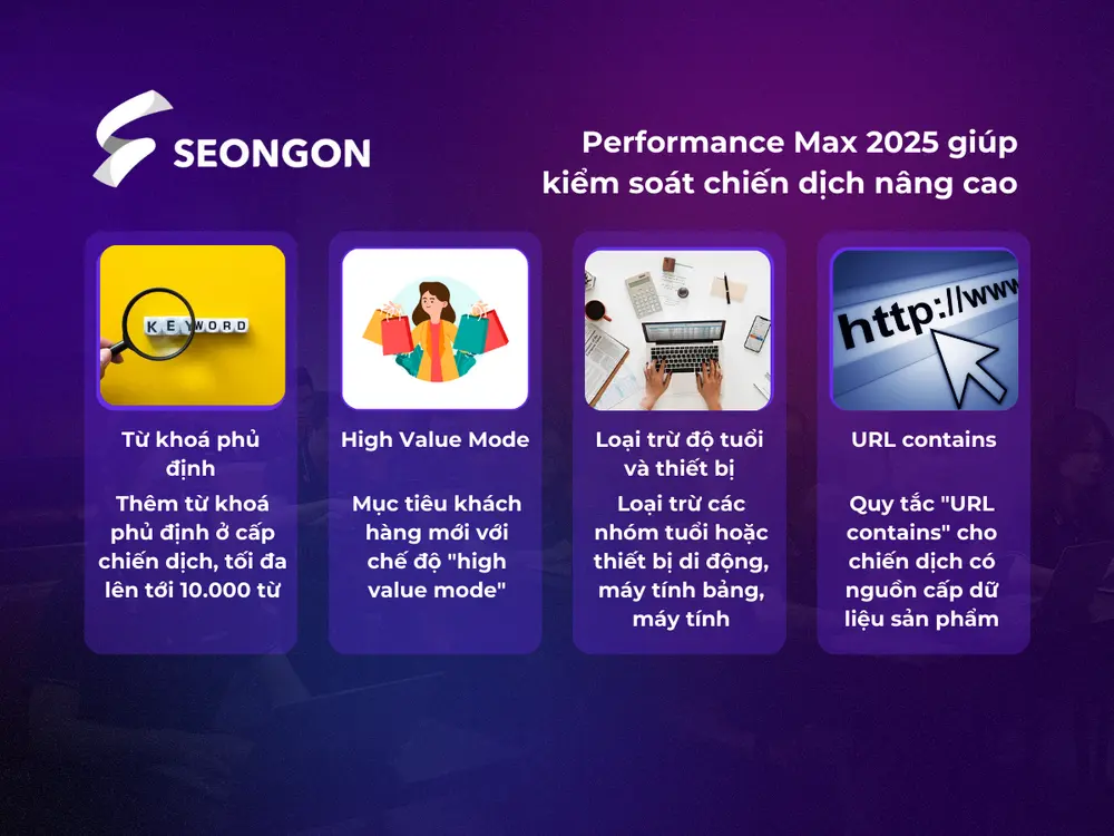 Performance Max 2025 giúp kiểm soát chiến dịch nâng cao