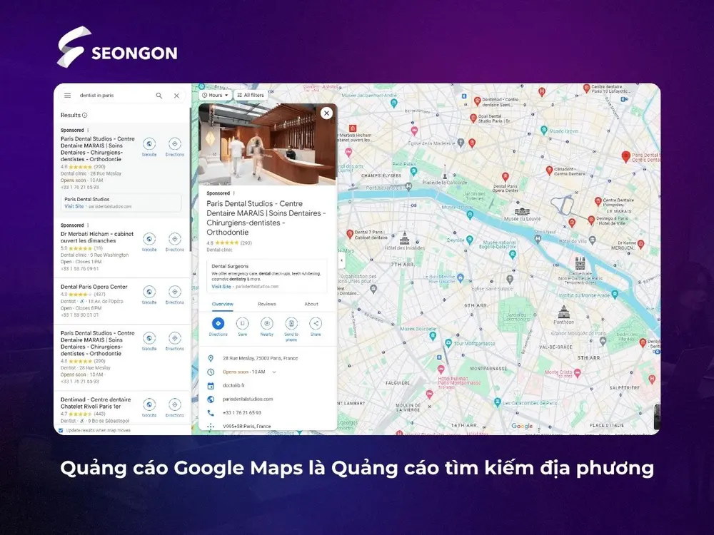 Quảng cáo Google Maps là Quảng cáo tìm kiếm địa phương