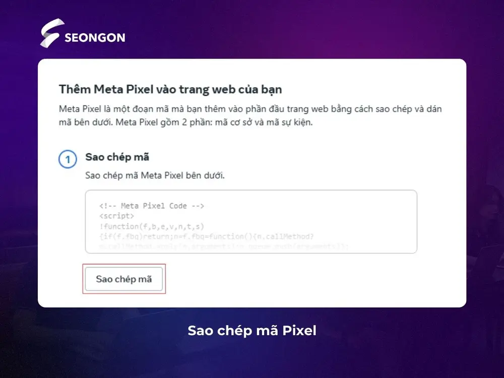 Sao chép mã Pixel