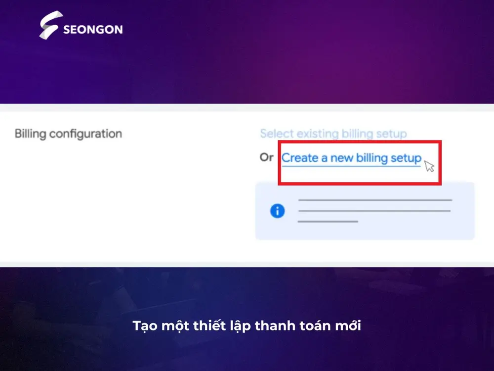 Tạo thiết lập thanh toán mới