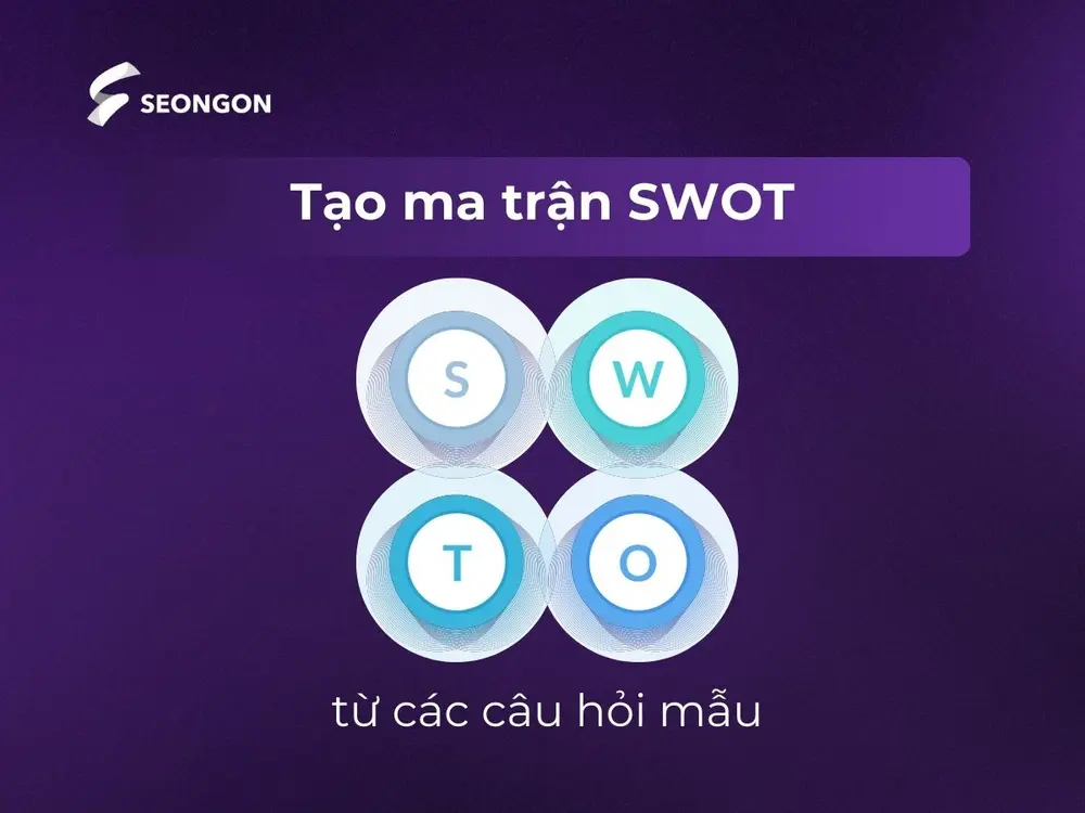 Thành lập ma trận SWOT dựa trên gợi ý từ những câu hỏi