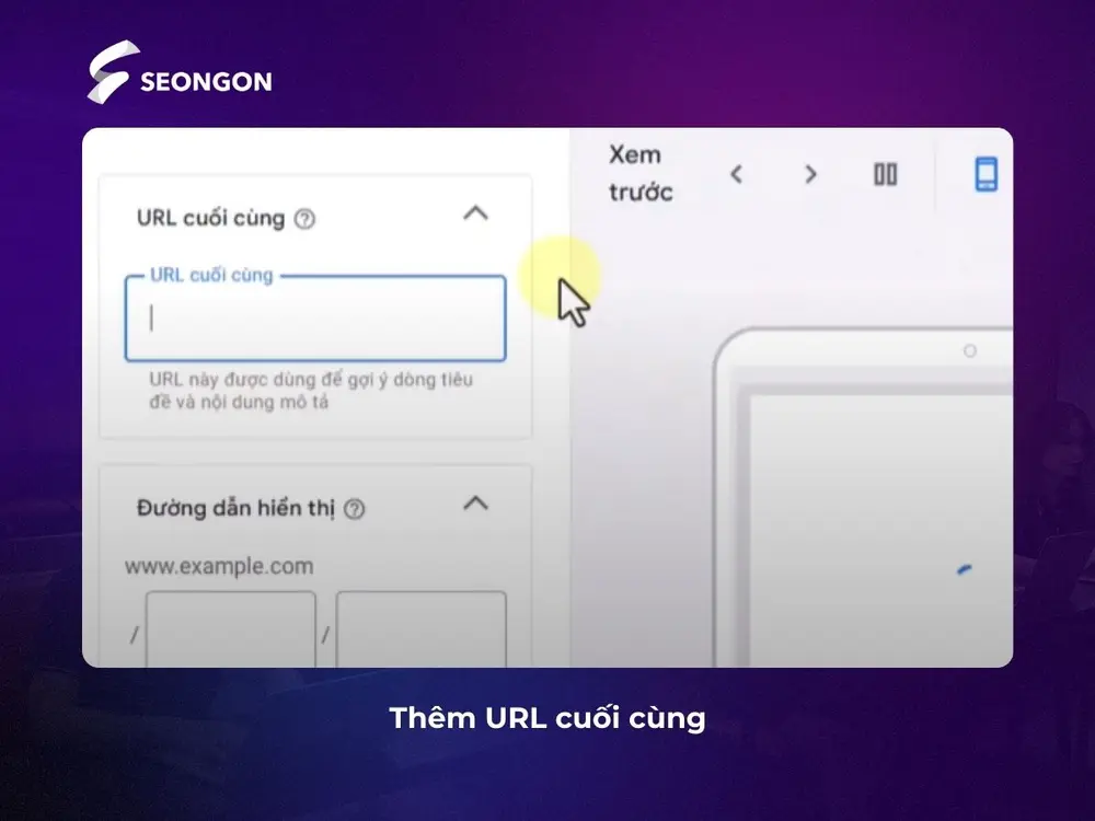 Thêm URL cuối cùng