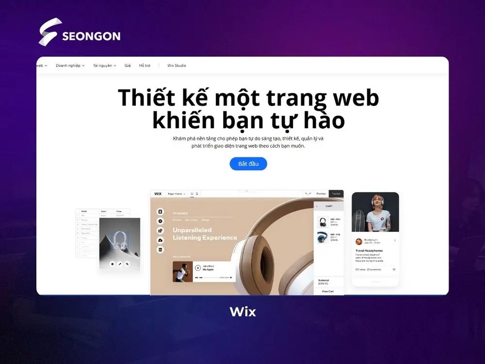 Wix tích hợp nhiều công cụ để sáng tạo landing page