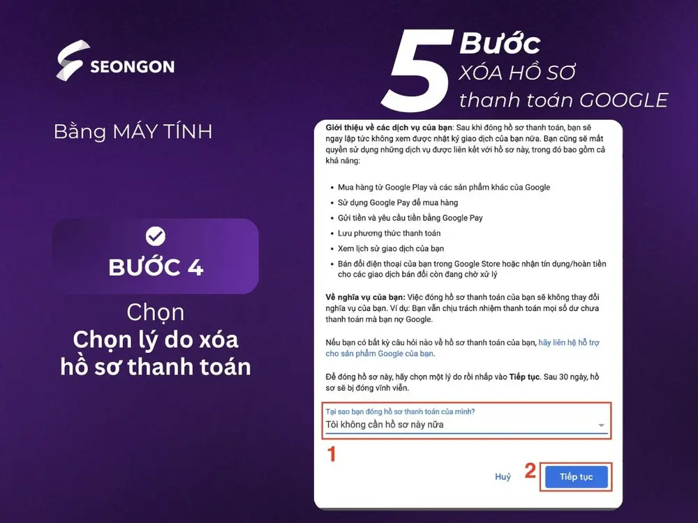Xác nhận huỷ tài khoản