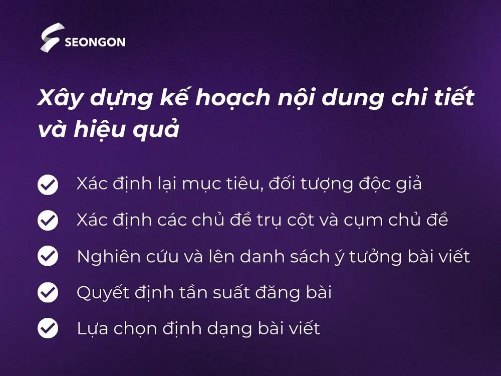 Xây dựng kế hoạch nội dung chi tiết và hiệu quả là bước trong cách tạo blog