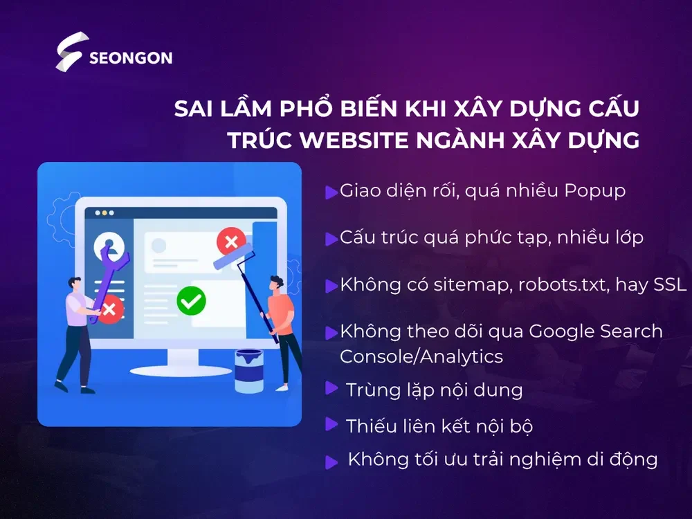 7 sai lầm phổ biến khi xây dựng cấu trúc website ngành xây dựng