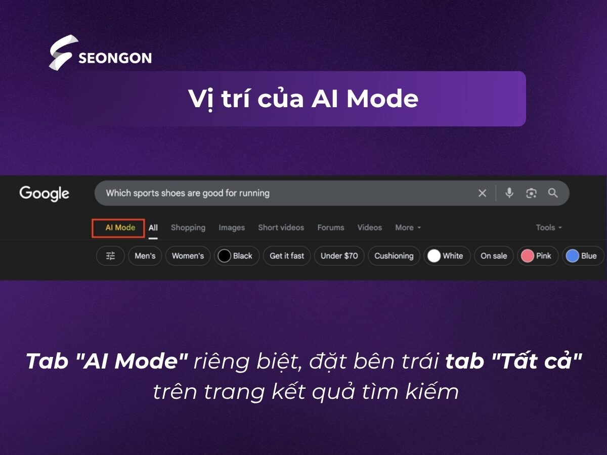 AI Mode là tab riêng biệt trên SERP
