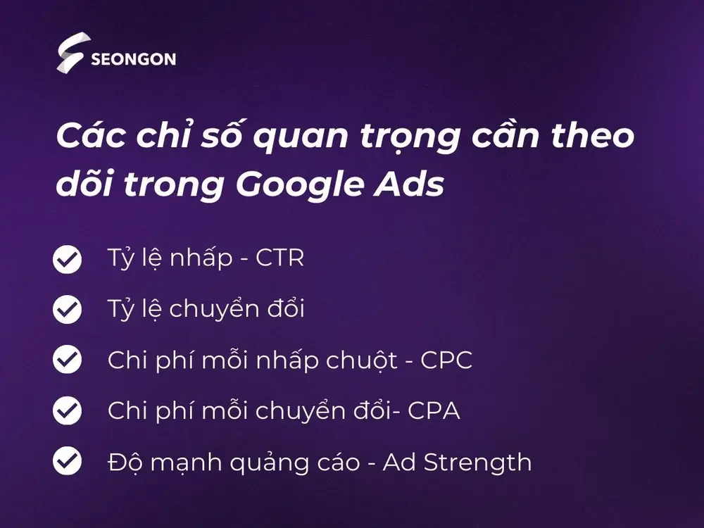 Các chỉ số quan trọng cần theo dõi trong Google Ads