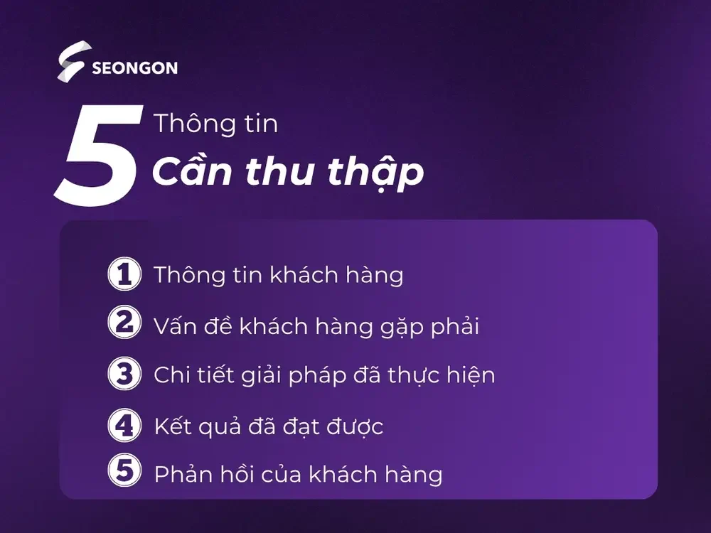 Các nội dung cần thu thập trước khi viết case study