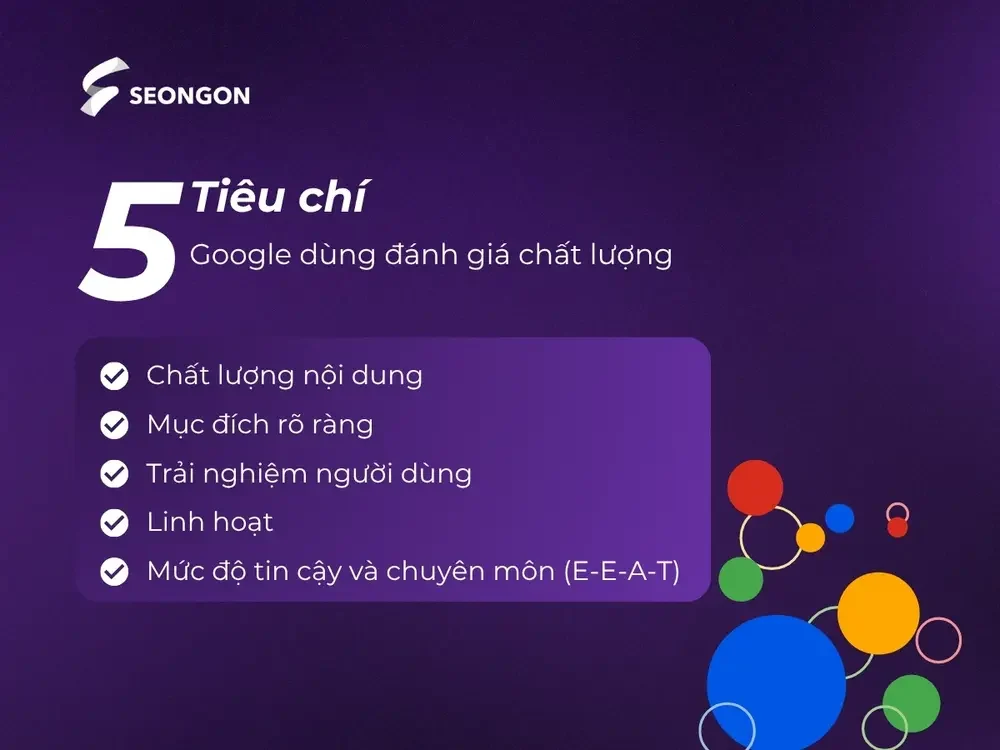 Các tiêu chí Google dùng đánh giá chất lượng nội dung
