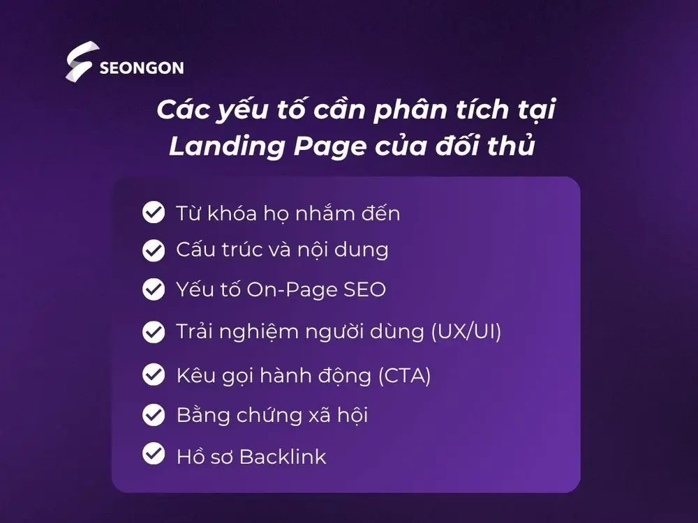 Các yếu tố cần phân tích tại Landing Page chuẩn SEO của đối thủ