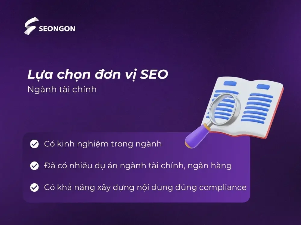 Cách lựa chọn đơn vị SEO phù hợp với công ty tài chính ngân hàng