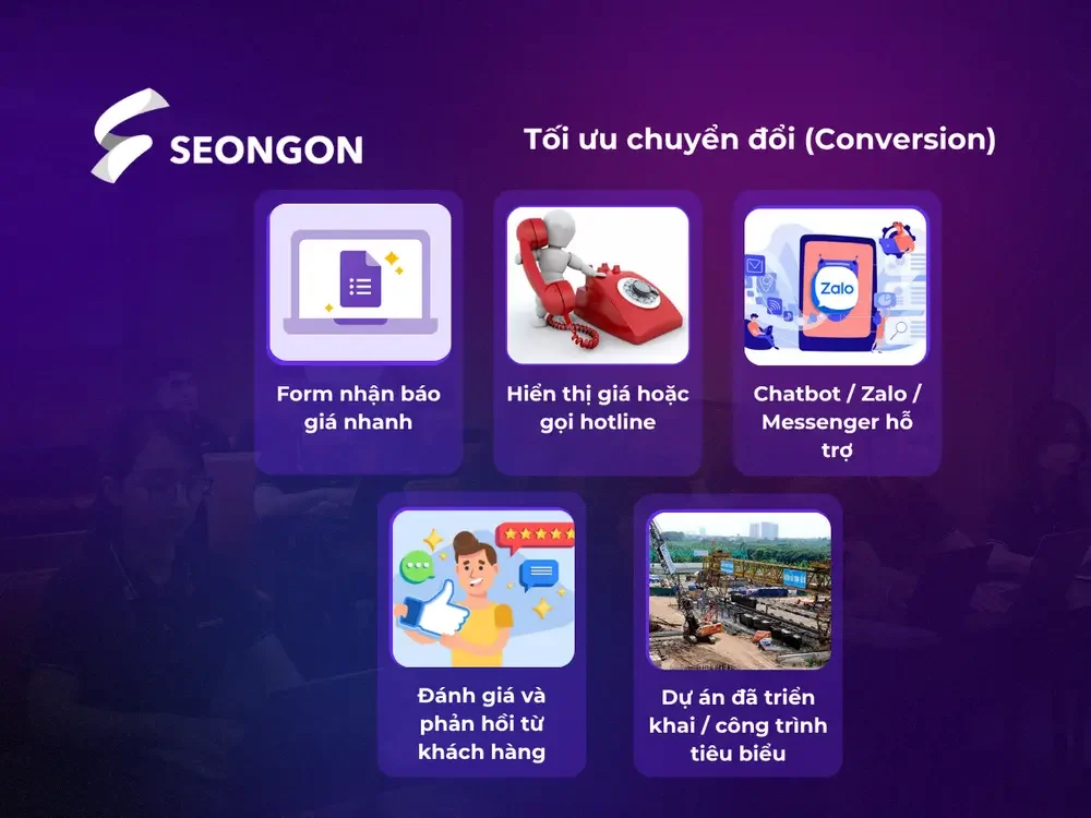 Checklist về tối ưu chuyển đổi cho cấu trúc website vật liệu xây dựng chuẩn SEO