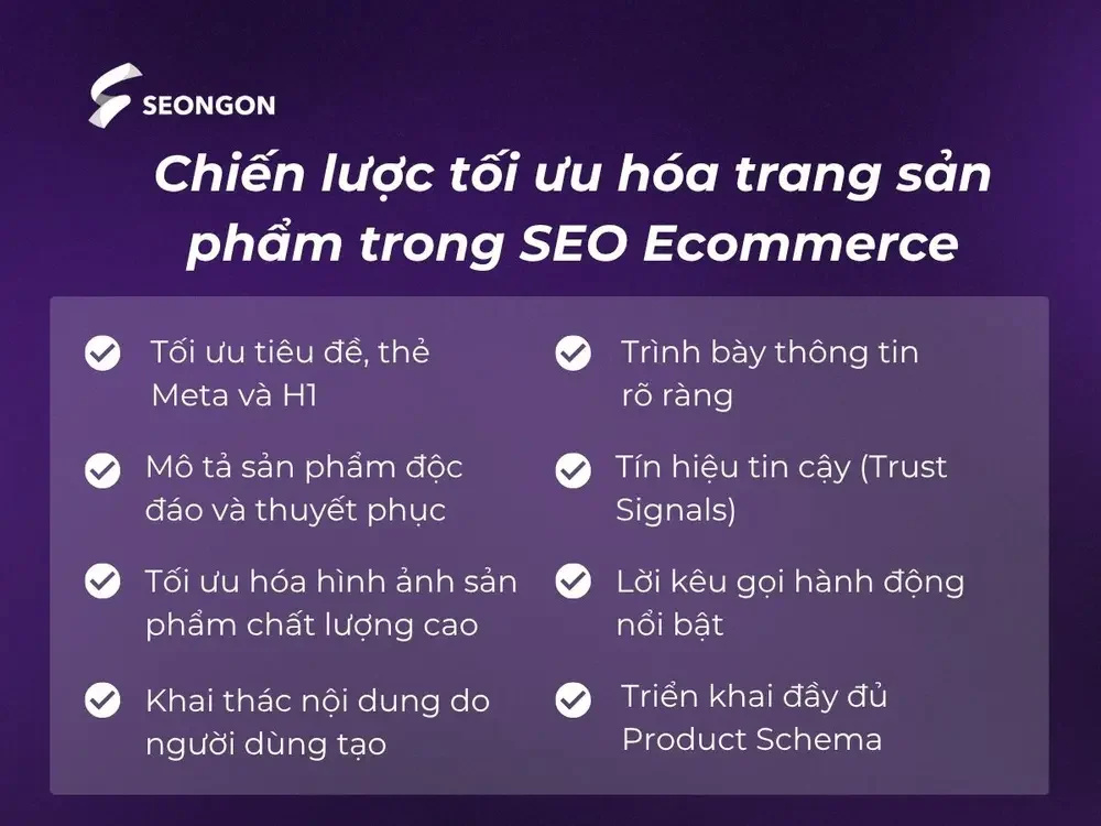 Chiến lược tối ưu hóa trang sản phẩm trong SEO Ecommerce