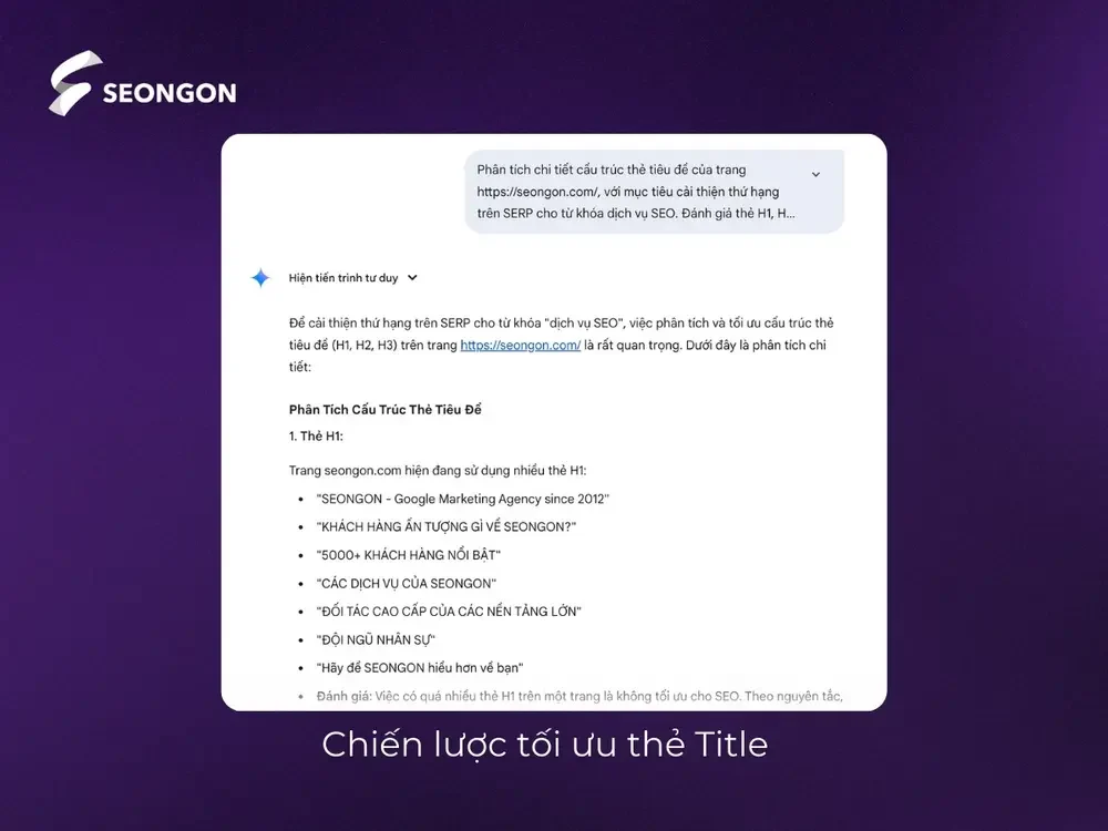 Chiến lược tối ưu thẻ Title với Gemini