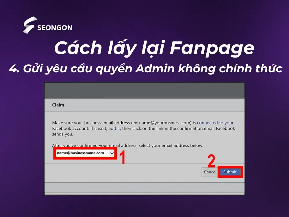 Chọn trang phù hợp và nhấn Gửi