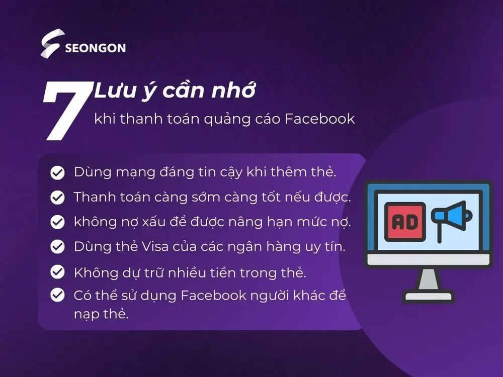 Ghi nhớ các điều này để thanh toán quảng cáo Facebook dễ dàng và an toàn hơn