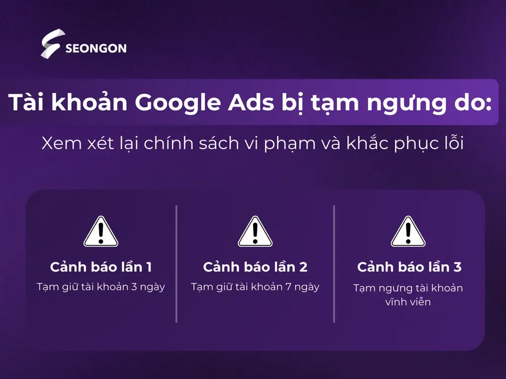 Google áp dụng một hệ thống cảnh cáo theo từng cấp độ