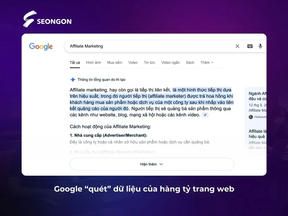 Internal search khác gì so với Google?