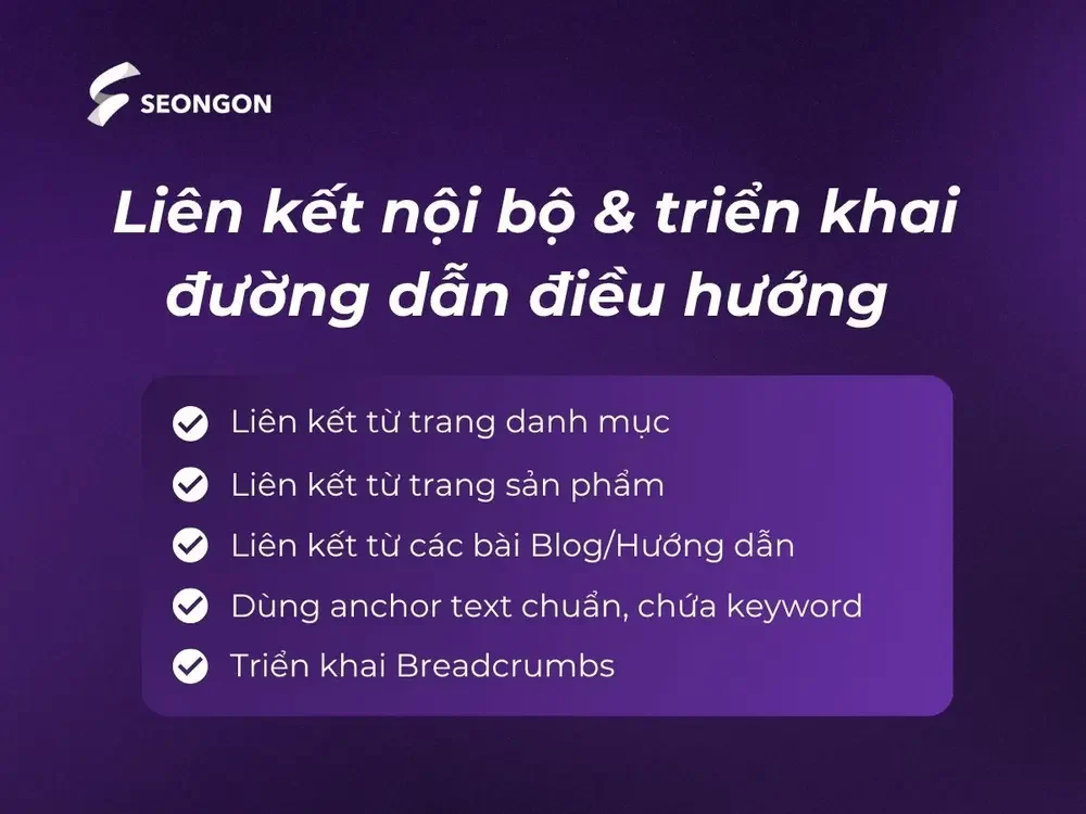 Liên kết nội bộ & triển khai đường dẫn điều hướng trong SEO Ecommerce