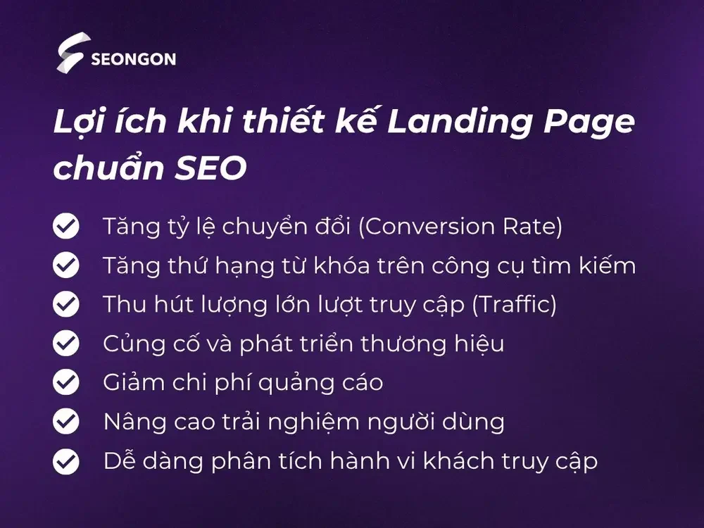 Lợi ích khi thiết kế Landing Page chuẩn SEO
