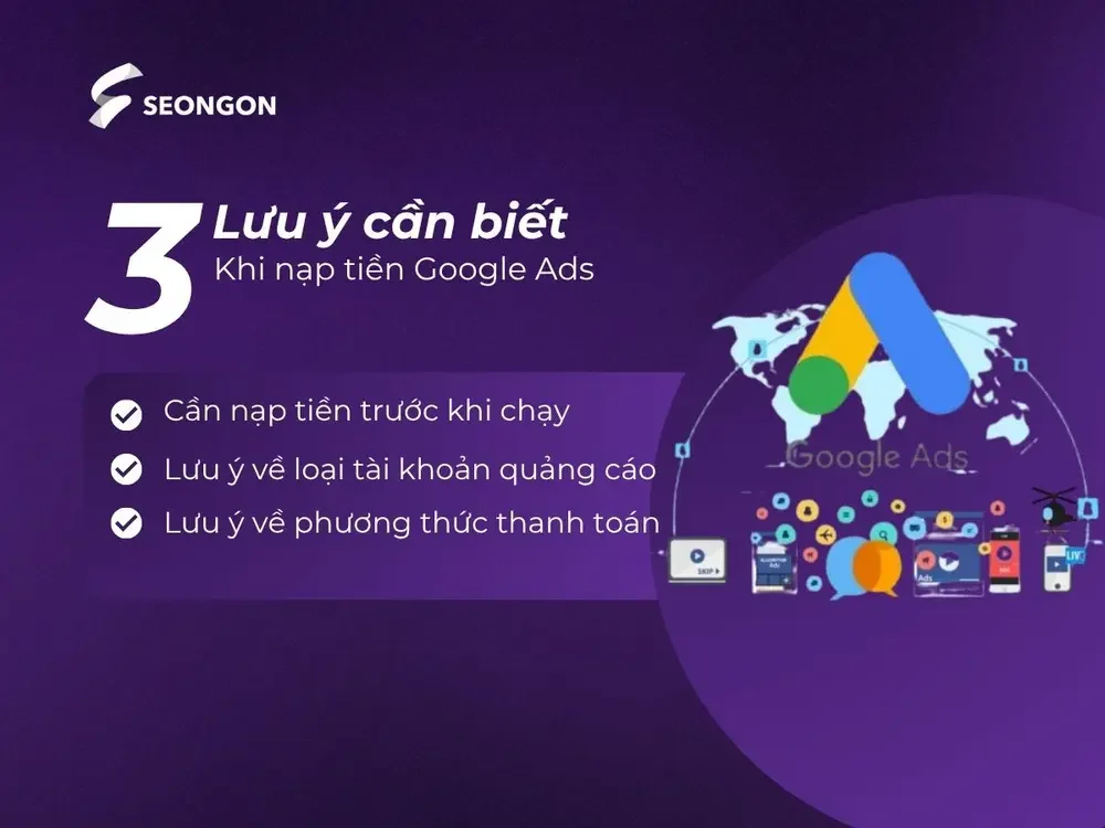 Nạp tiền vào tài khoản trước khi chạy Google Ads