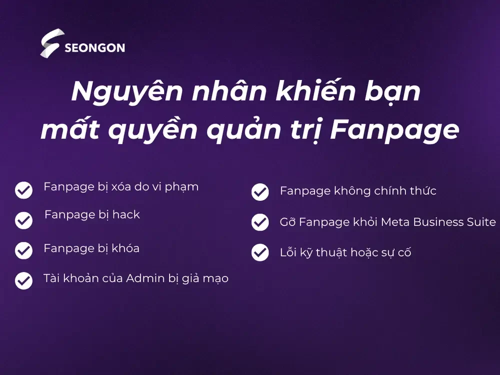 Nguyên nhân mất quyền quản trị Fanpage