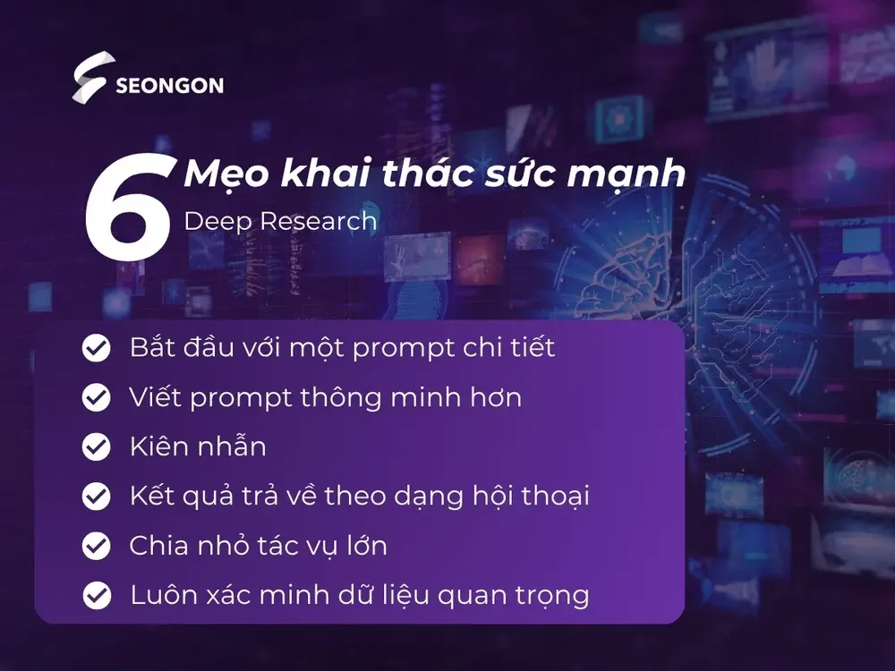 Những mẹo hàng đầu để khai thác tối đa sức mạnh của Deep Research