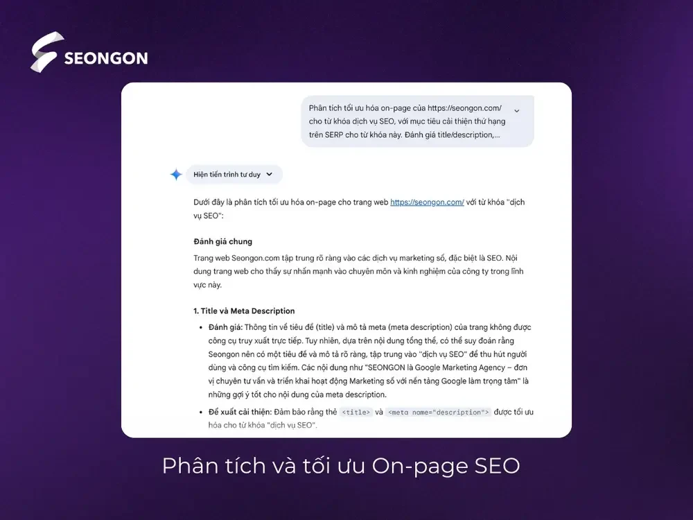 Phân tích hiện trạng và tối ưu On-page