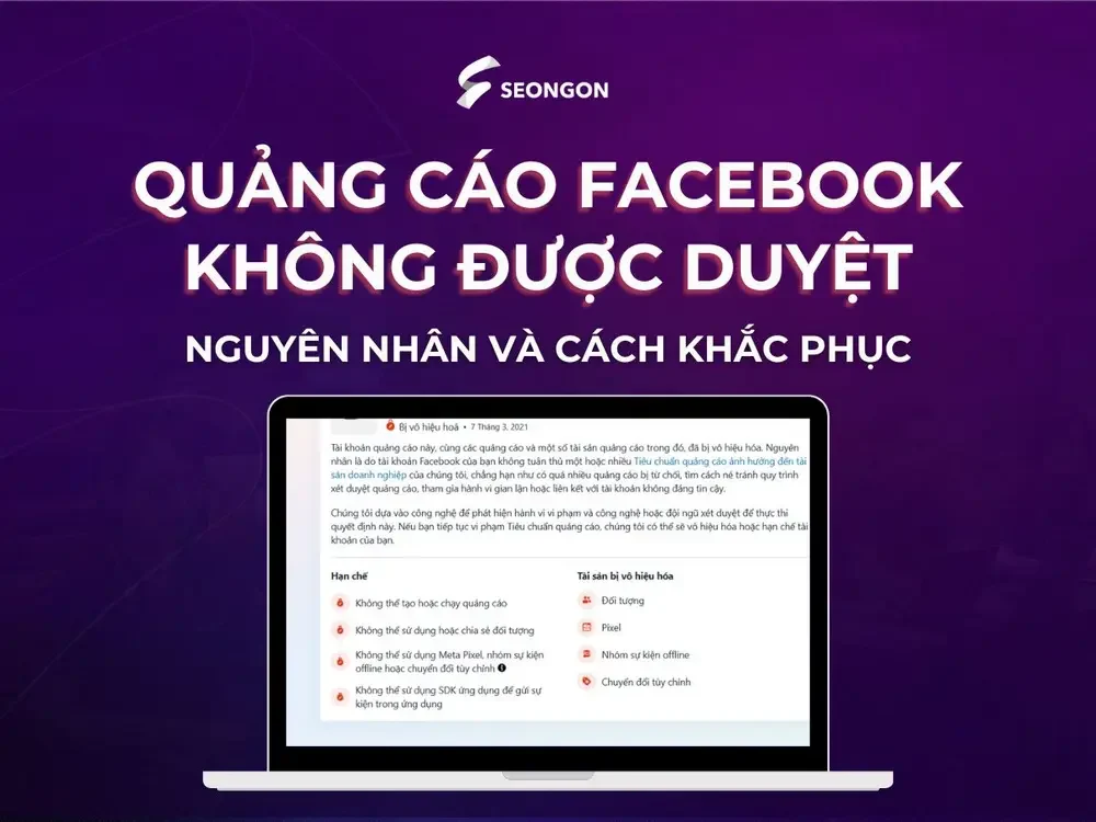 Quảng cáo Facebook không được duyệt