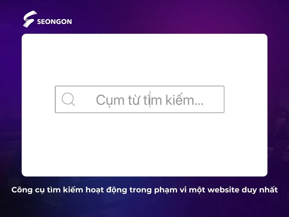 Thanh tìm kiếm chỉ quét trên chính website của bạn