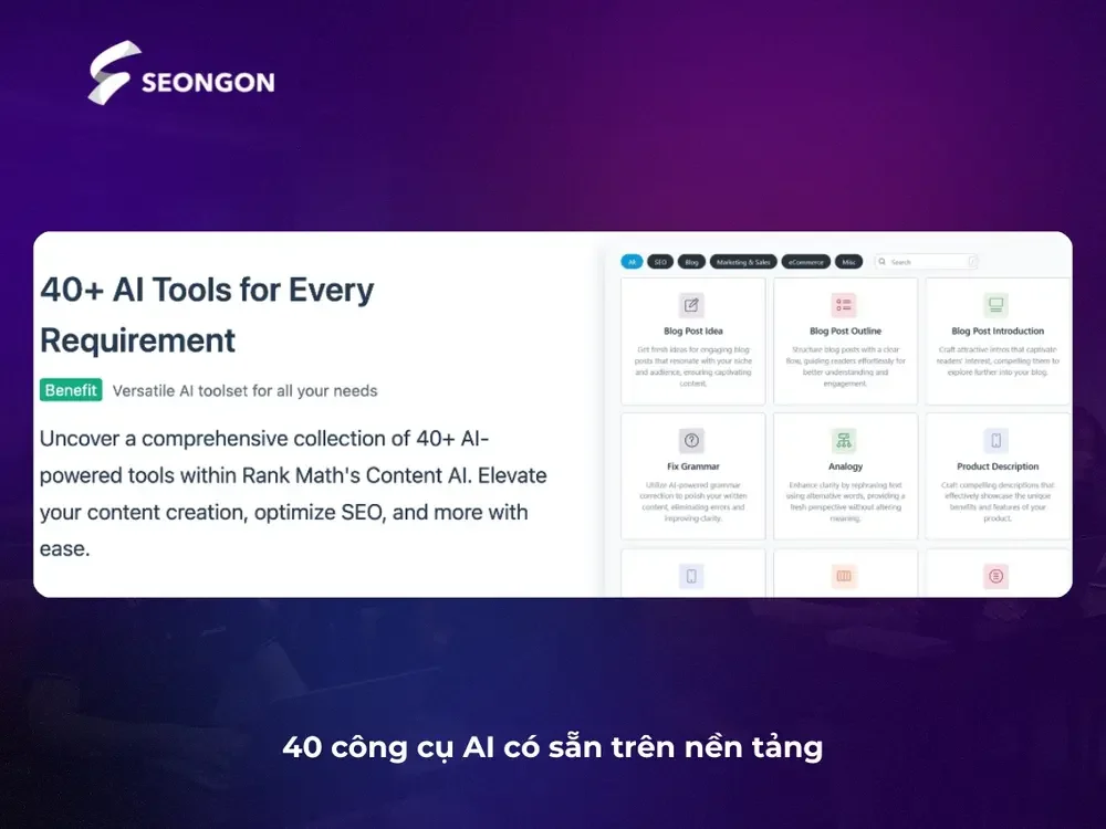 Tích hợp công cụ Ai trong Rank Math