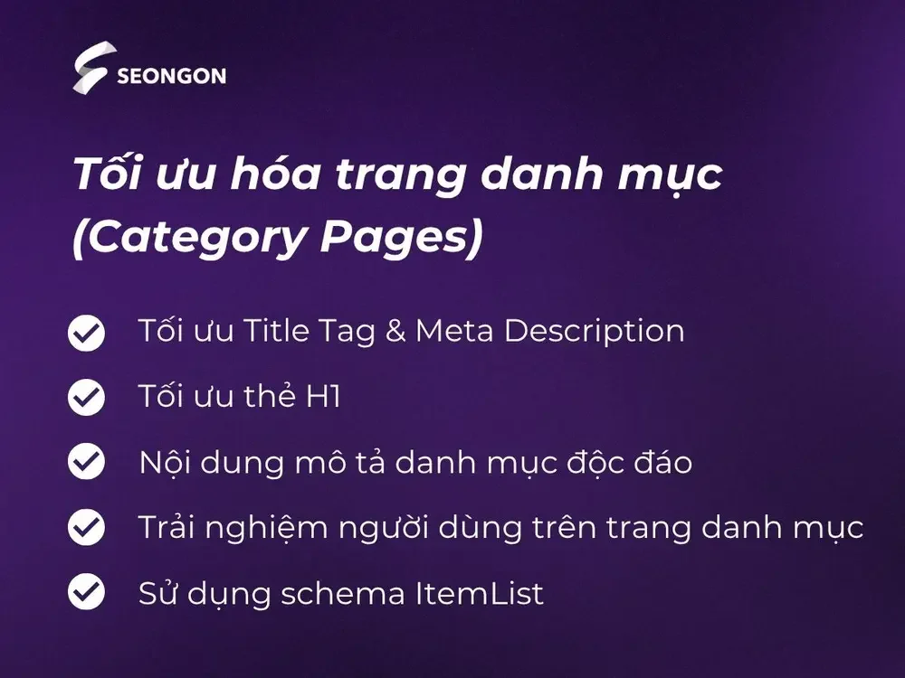Tối ưu hóa trang danh mục (Category Pages)