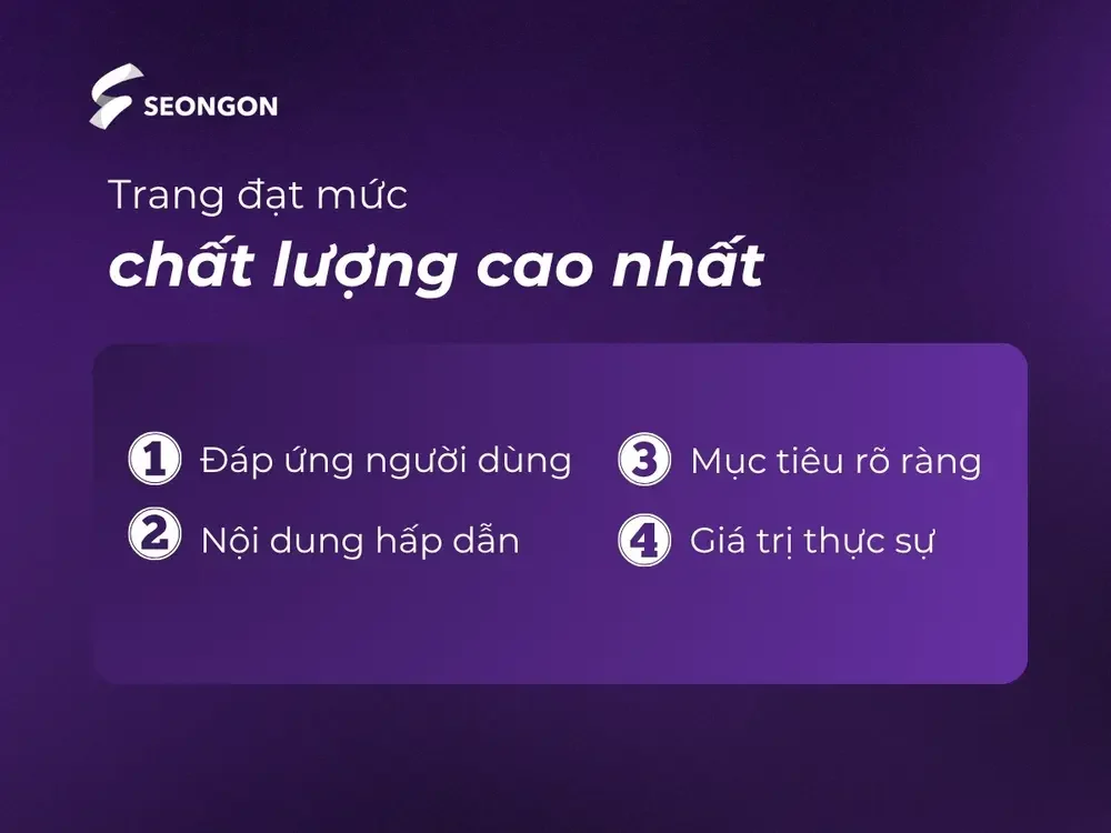 Trang đạt chất lượng cao cần đáp ứng 4 tiêu chí