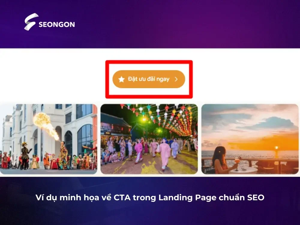 Ví dụ minh họa về CTA trong Landing Page chuẩn SEO