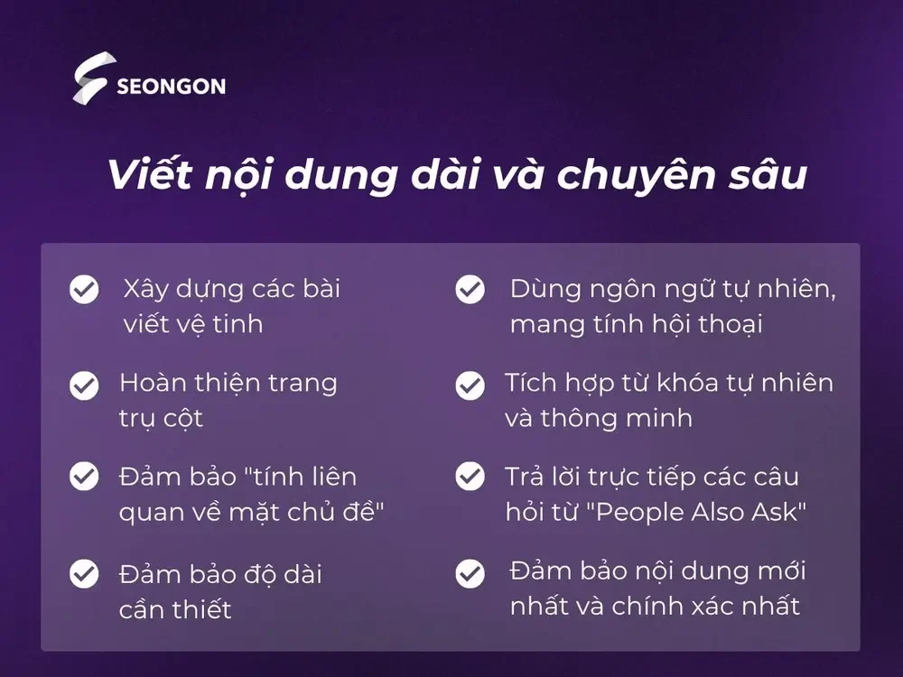 Viết nội dung dài và chuyên sâu trong Semantic SEO