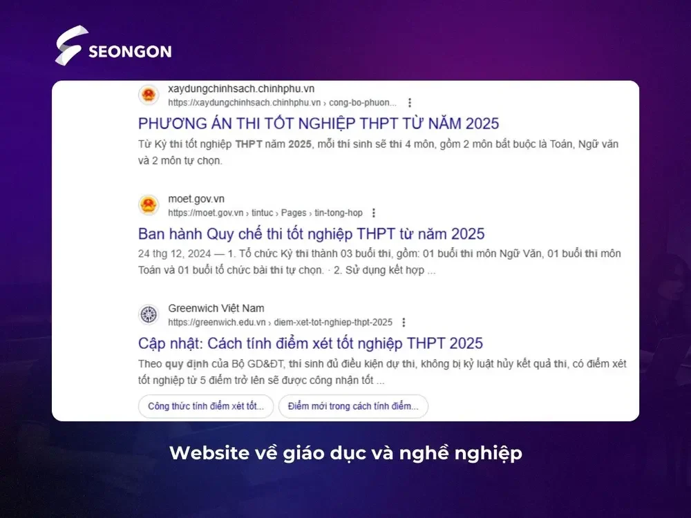 Website giáo dục sai lệch thông tin ảnh hưởng đến quy trình thi cử