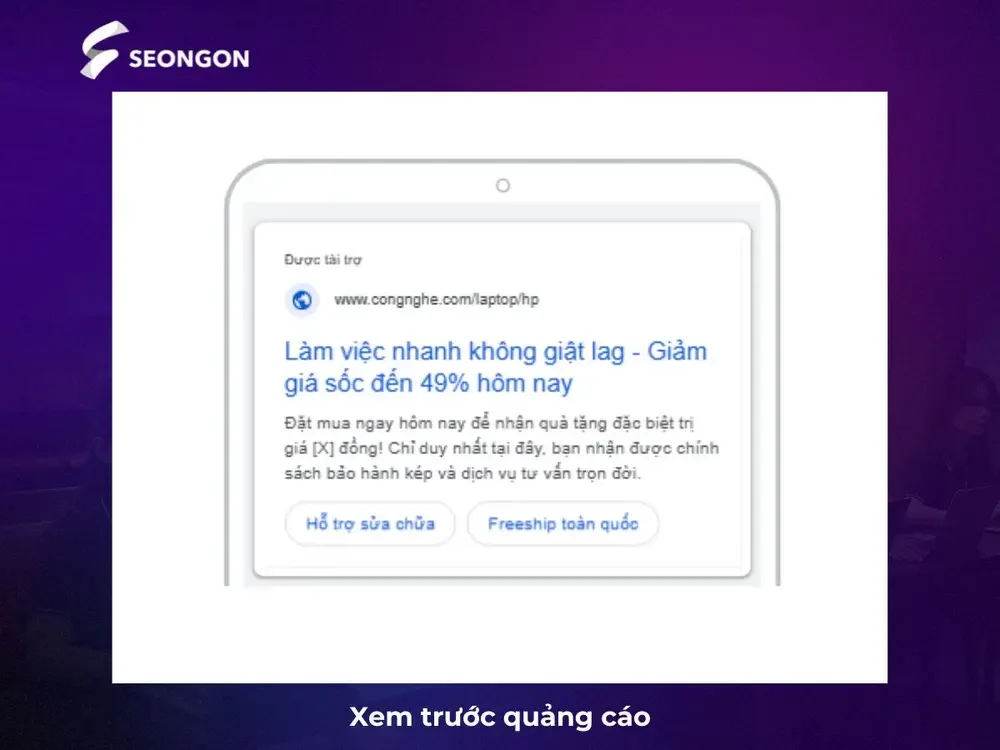 Xem trước quảng cáo Google Ads