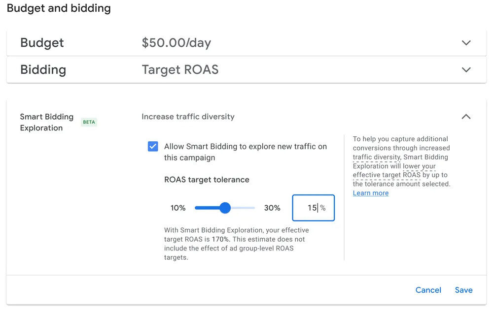 Mở rộng cơ hội chuyển đổi với Smart Bidding Exploration.