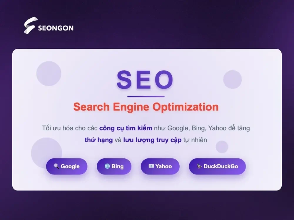SEO là tối ưu hoá cho công cụ tìm kiếm