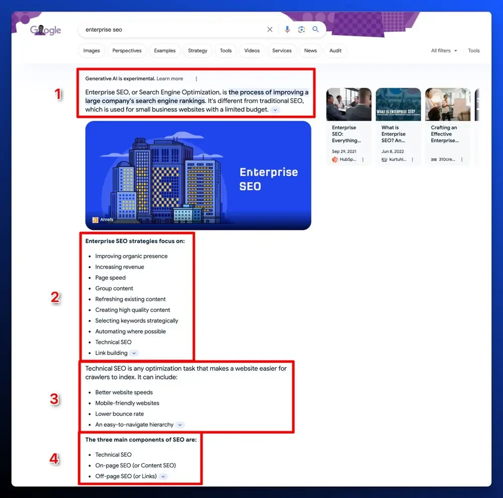 Thử nghiệm 1: Tối ưu nội dung với từ khóa Enterprise SEO
