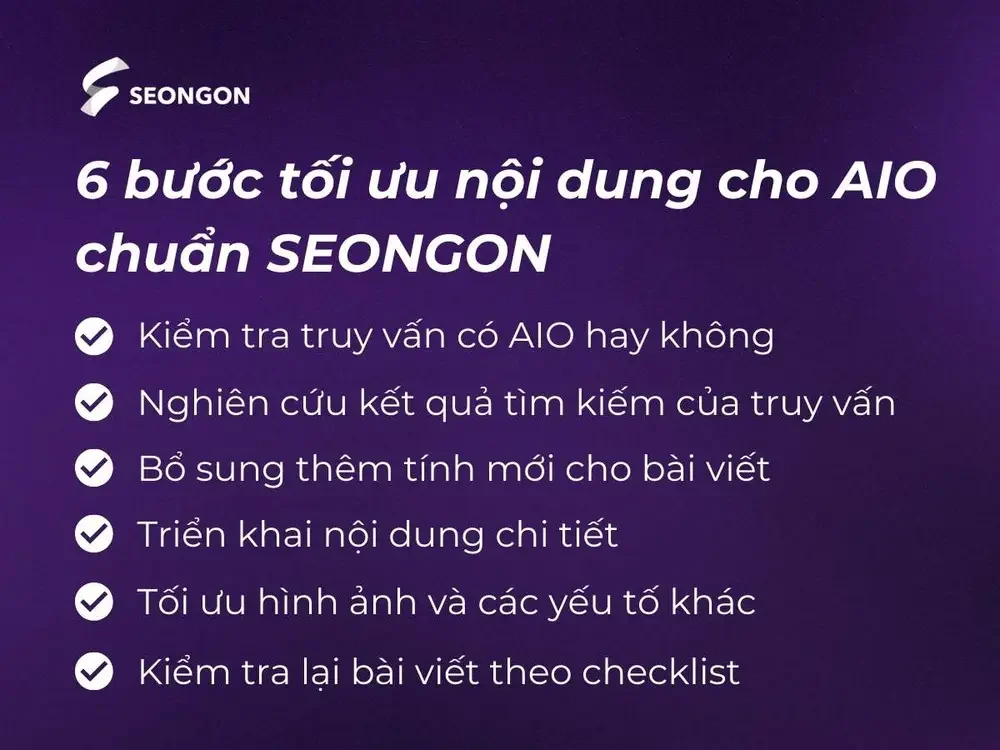 6 bước tối ưu nội dung cho AIO chuẩn SEONGON