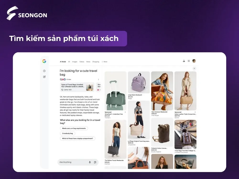 AI đề xuất sản phẩm phù hợp với nhu cầu tìm kiếm