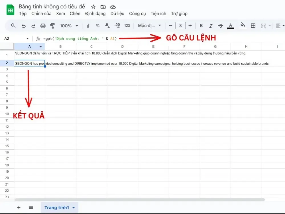 Cách gõ câu lệnh yêu cầu ChatGPT dịch ngôn ngữ sang tiếng Anh