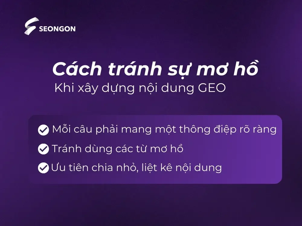 Cách tránh sự mơ hồ khi xây dựng nội dung GEO