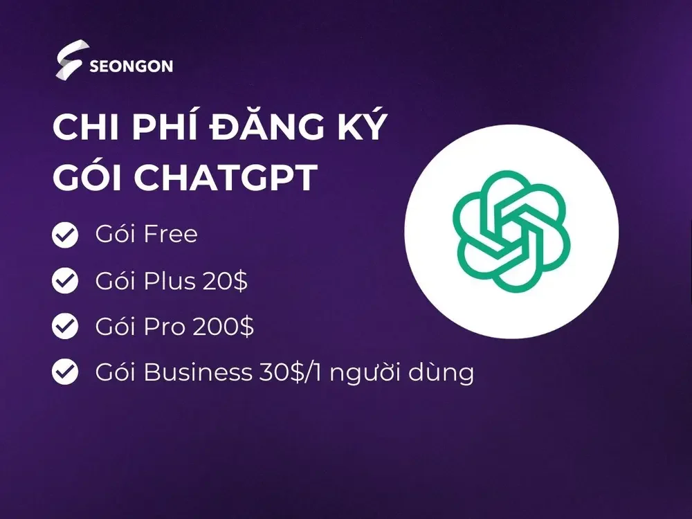 ChatGPT bao gồm phiên bản miễn phí và trả phí tùy kèm theo tính năng riêng biệt