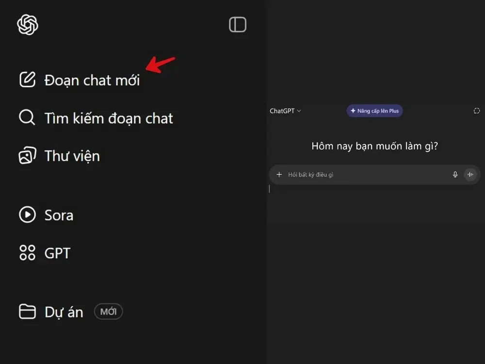 ChatGPT tự động lưu trữ mỗi đoạn chat