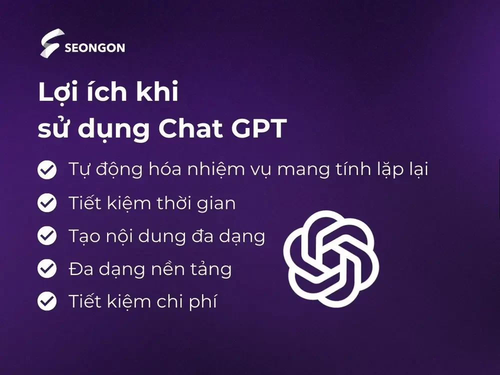 Lợi ích rõ ràng của ChatGTP là tăng hiệu suất và tiết kiệm thời gian